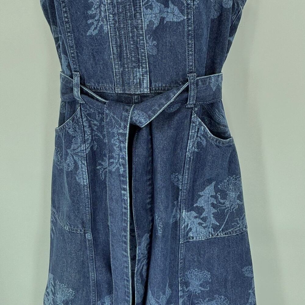 NWOT Sundance Poppy Denim Midi Maxi Dress S Blue Jean Floral Western Cowgirl - Picture 3 of 9
